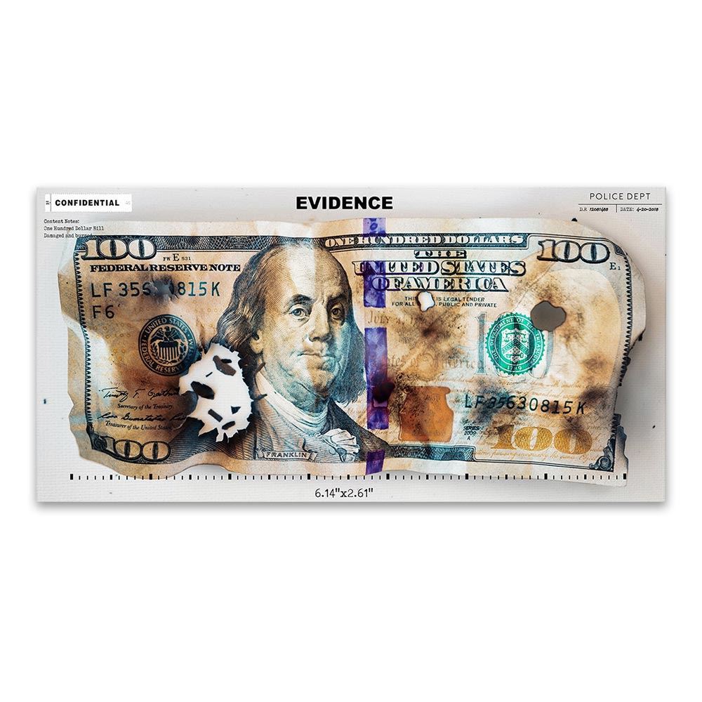 DDHH Wall Art Picture Print 100 Dollar Bill Canvas Painting For Living Room Home 12x16