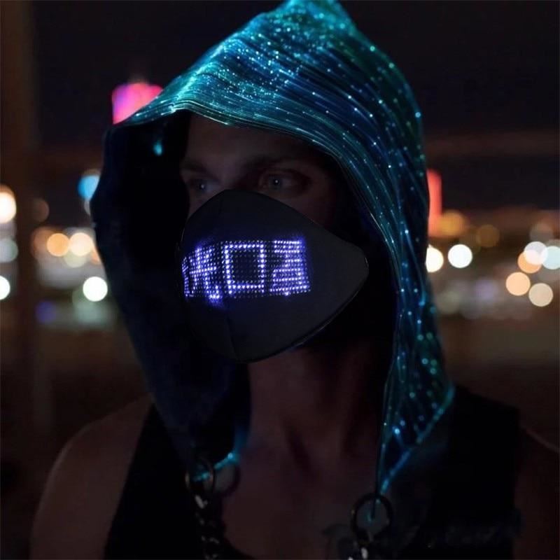LED Luminous Mask Mobile Phone APP Edit Pattern Text Bungee Advertising Display