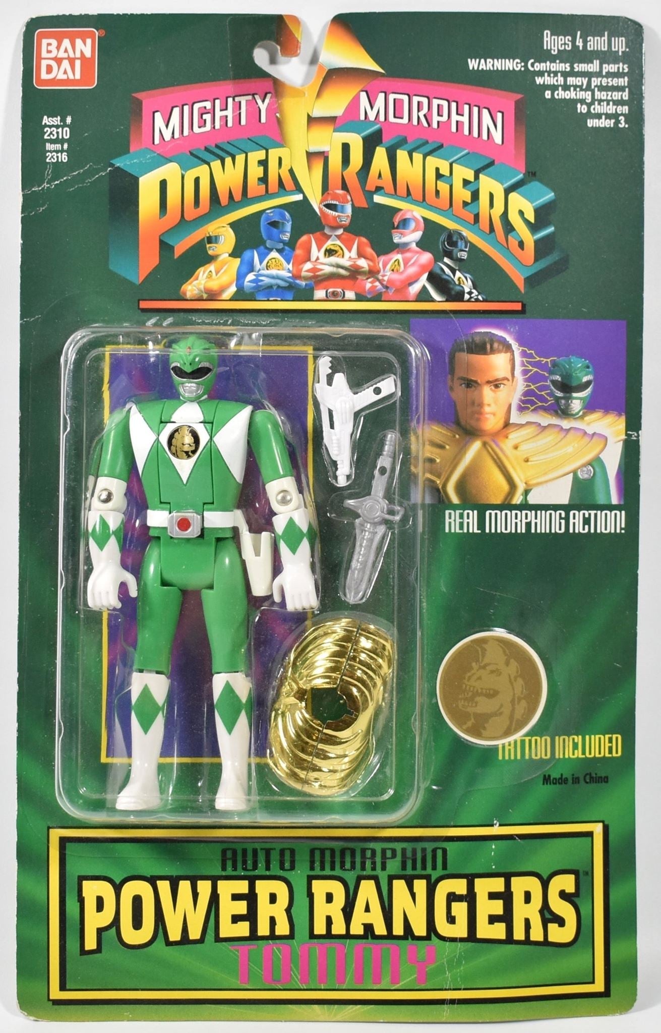 Power Rangers Auto Morphin Tommy Green Ranger BAN DAI