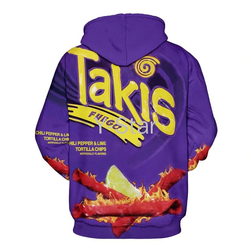 Fashion Men Women New 3D Printed Takis Hoodies  Long Sleeve Hoodies Sweatshirt H