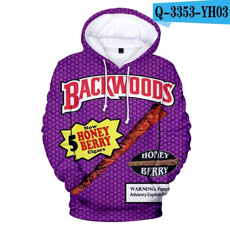 Men Hoodies Backwoods 3D Print Streetwear Fashion Hoodie Men/women Autumn Winter