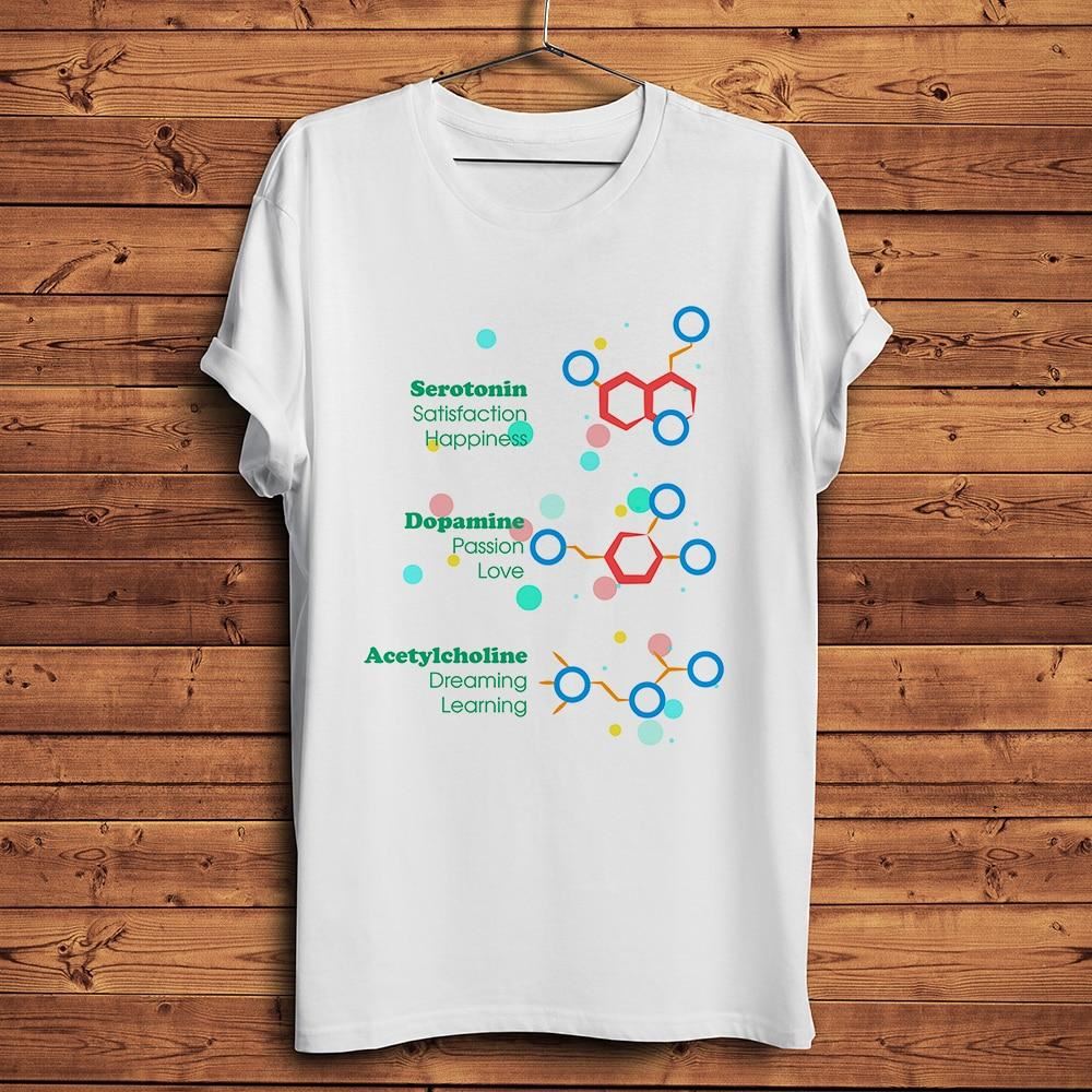 serotonin dopamine Molecular formula cool biology geek tshirt Men new White Casu