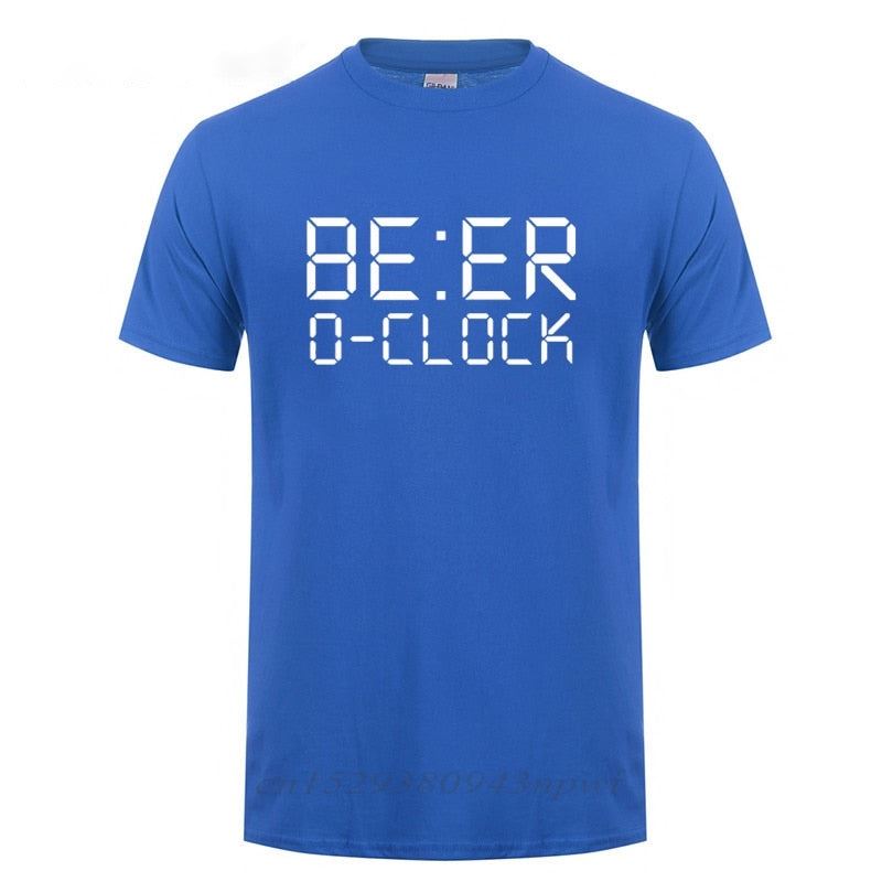 BEER O'CLOCK Drinking Party Joke T-Shirt Funny Birthday Gift For Men Dad Father