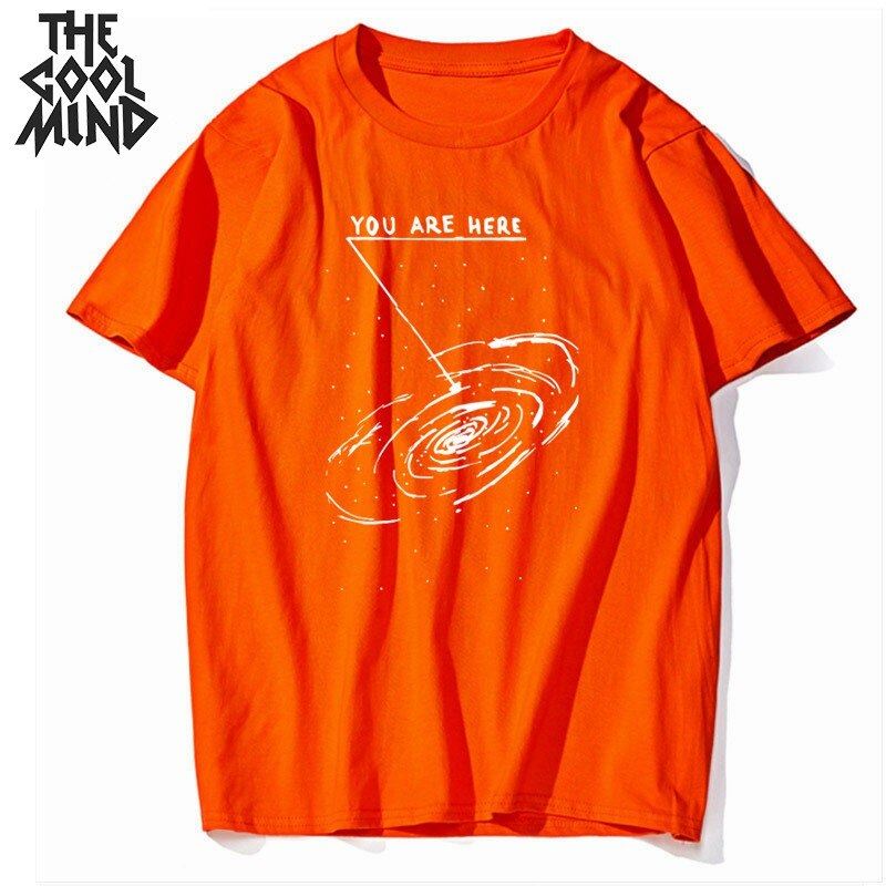 COOLMIND 100% cotton  summer loose men Tshirt cool oversized men t shirt o-neck