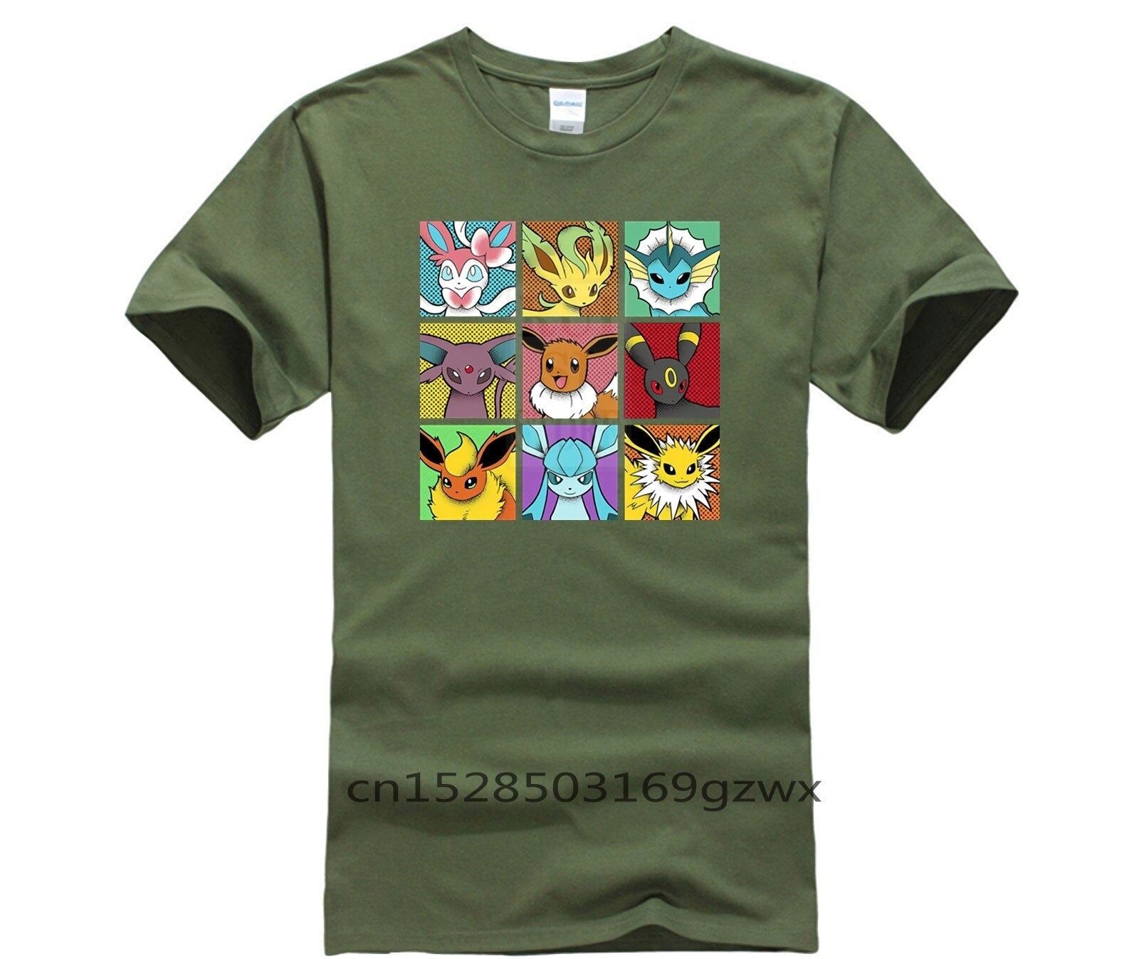 Men's 2020 Fashion Style T Shirt Funny Pop Eeveelutions Eevee Pokemon Japan Anim
