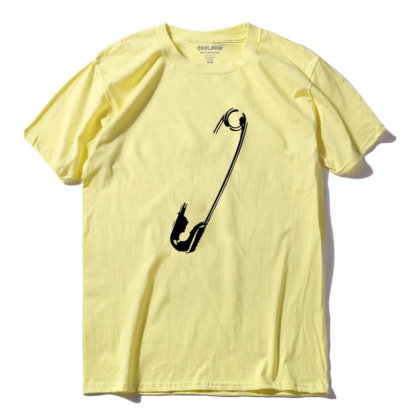 COOLMIND QI0255A 100% cotton short sleeve cool men T shirt casual funny men t sh