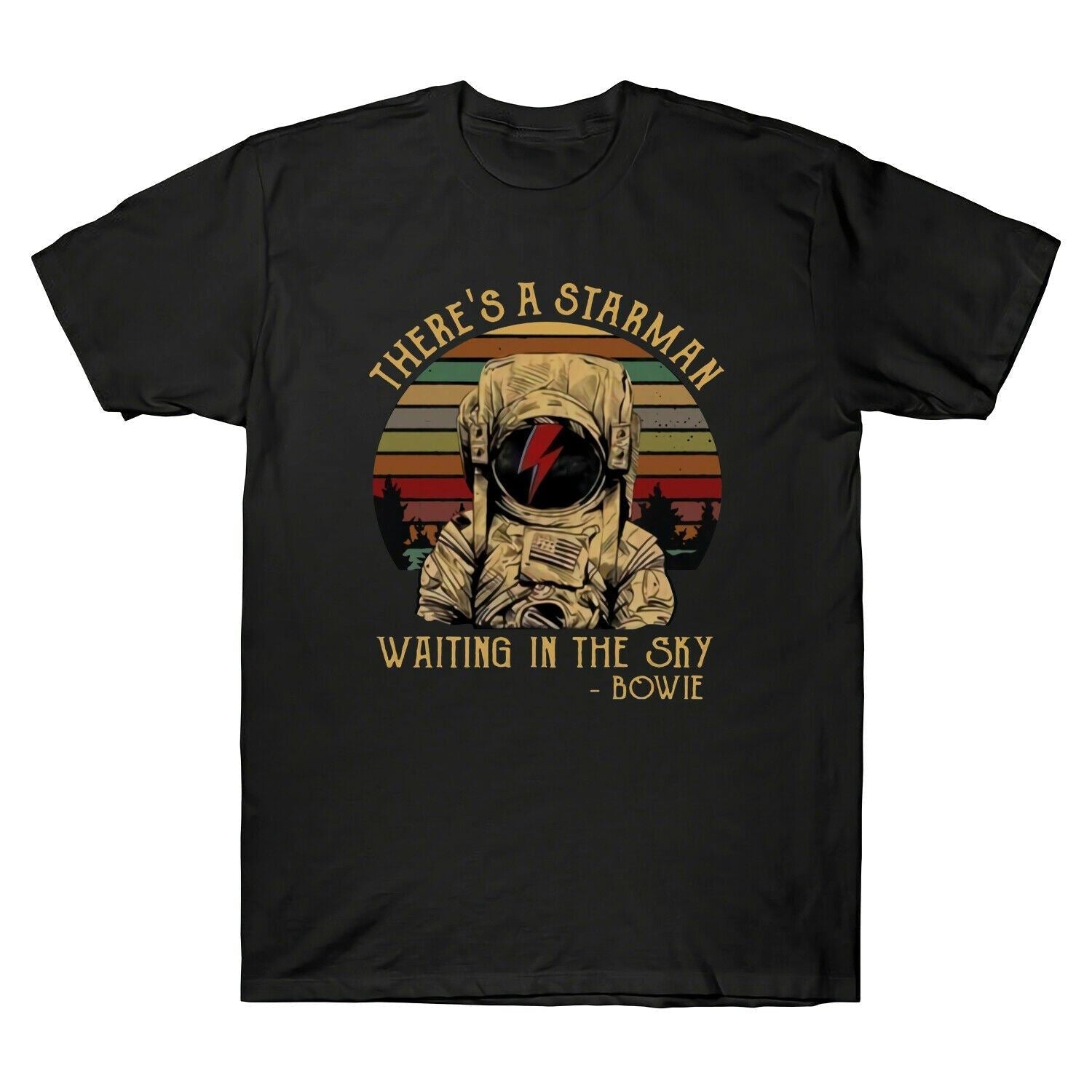 David Bowie There'S A Starman Waiting In The Sky Vintage Men'S T Shirt  Summer