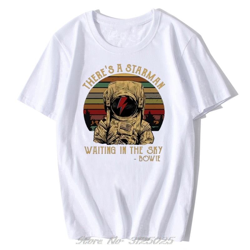 David Bowie There'S A Starman Waiting In The Sky Vintage Men'S T Shirt  Summer