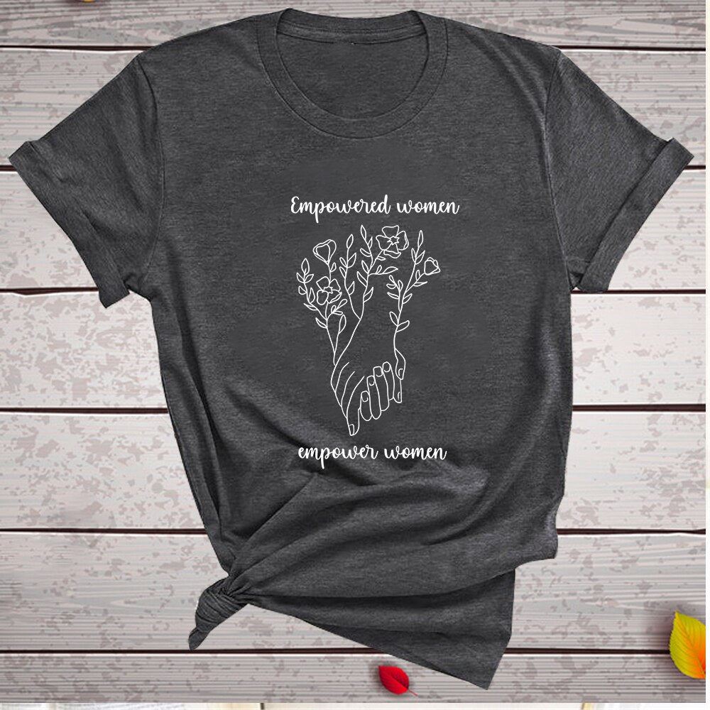 Empower Women Letter Printed Feminist T-shirt Women Short Sleeve Summer Feminism