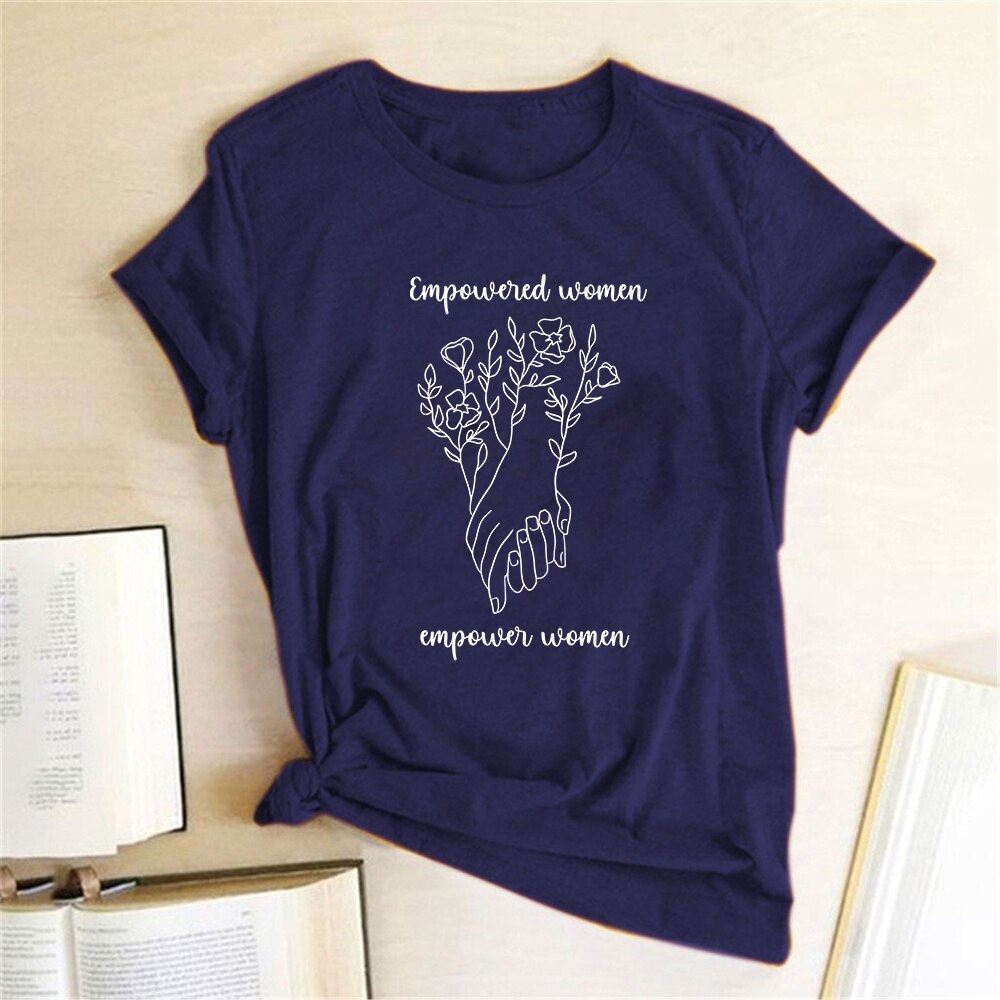Empower Women Letter Printed Feminist T-shirt Women Short Sleeve Summer Feminism