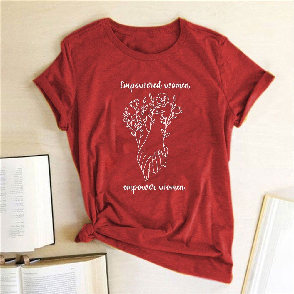 Empower Women Letter Printed Feminist T-shirt Women Short Sleeve Summer Feminism
