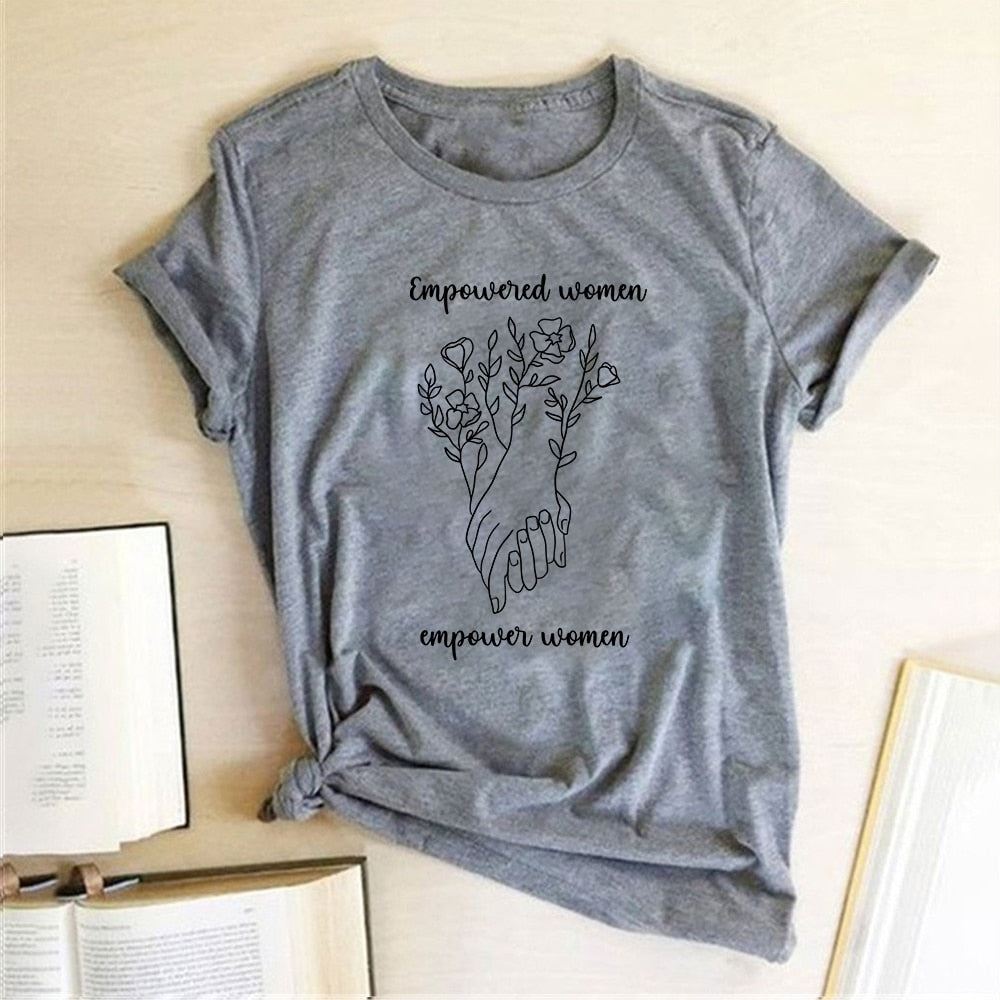 Empower Women Letter Printed Feminist T-shirt Women Short Sleeve Summer Feminism