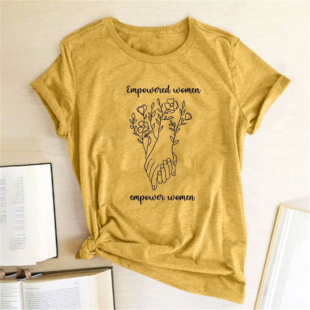 Empower Women Letter Printed Feminist T-shirt Women Short Sleeve Summer Feminism