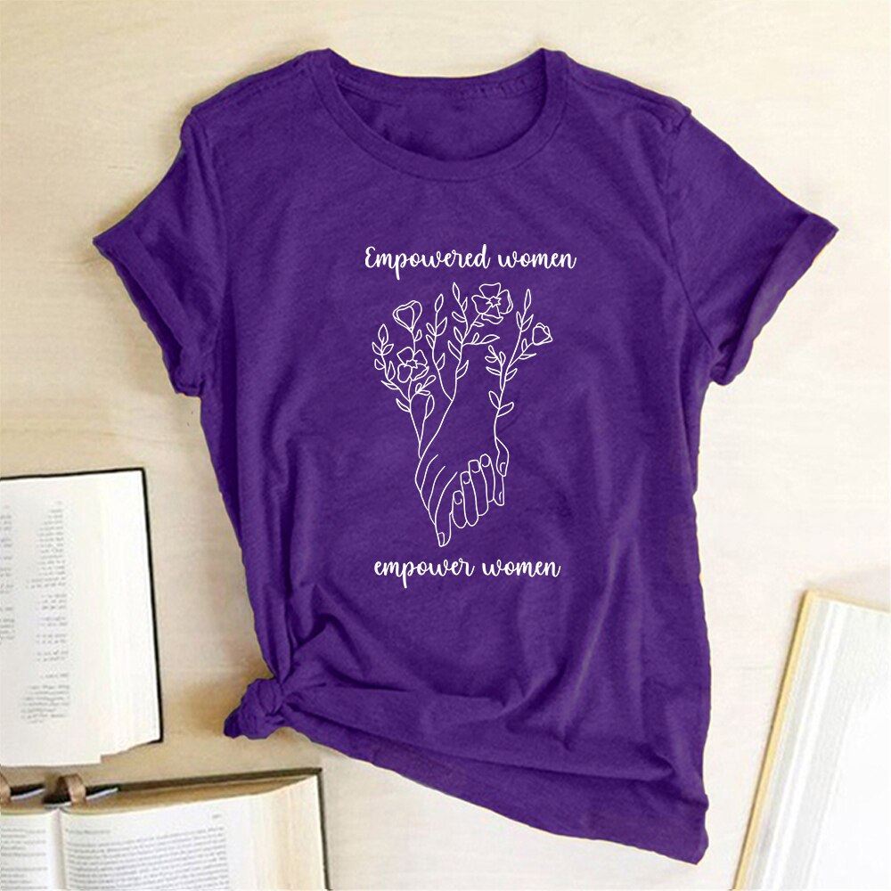 Empower Women Letter Printed Feminist T-shirt Women Short Sleeve Summer Feminism