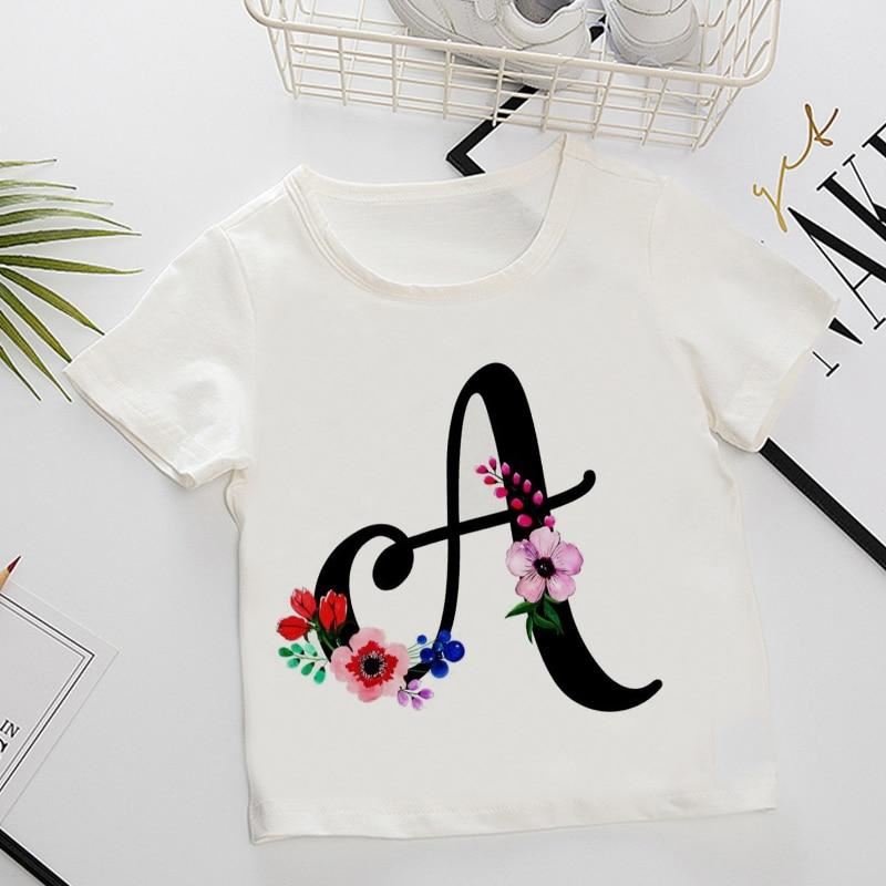 Unisex Summer New T-shirt Fashion Alphabet Girls Tshirts Harajuku Retro Boy Tshi