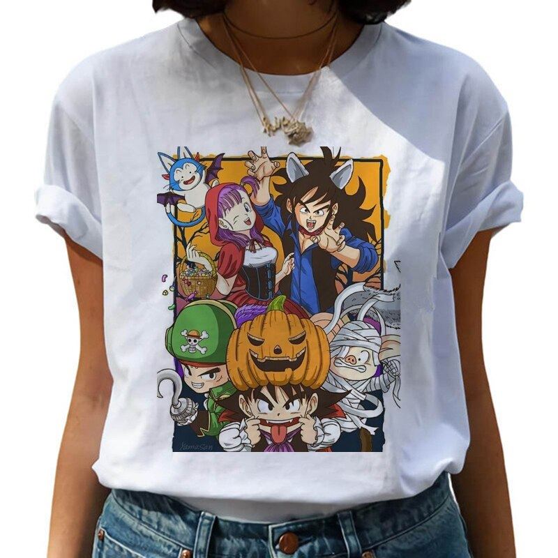Dragon Ball Z Harajuku Funny T Shirt Women Kawaii Son Goku Anime T-shirt Super S