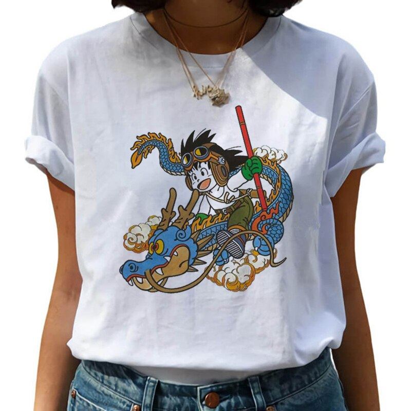 Dragon Ball Z Harajuku Funny T Shirt Women Kawaii Son Goku Anime T-shirt Super S