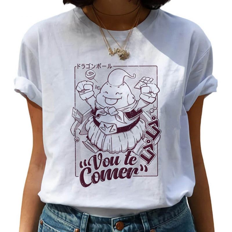 Dragon Ball Z Harajuku Funny T Shirt Women Kawaii Son Goku Anime T-shirt Super S