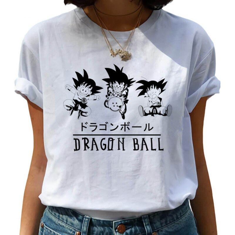 Dragon Ball Z Harajuku Funny T Shirt Women Kawaii Son Goku Anime T-shirt Super S