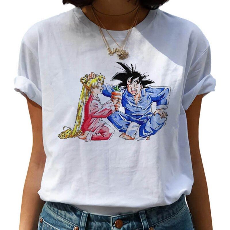 Dragon Ball Z Harajuku Funny T Shirt Women Kawaii Son Goku Anime T-shirt Super S