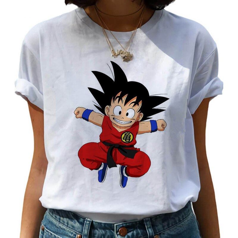 Dragon Ball Z Harajuku Funny T Shirt Women Kawaii Son Goku Anime T-shirt Super S