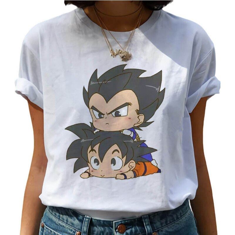 Dragon Ball Z Harajuku Funny T Shirt Women Kawaii Son Goku Anime T-shirt Super S