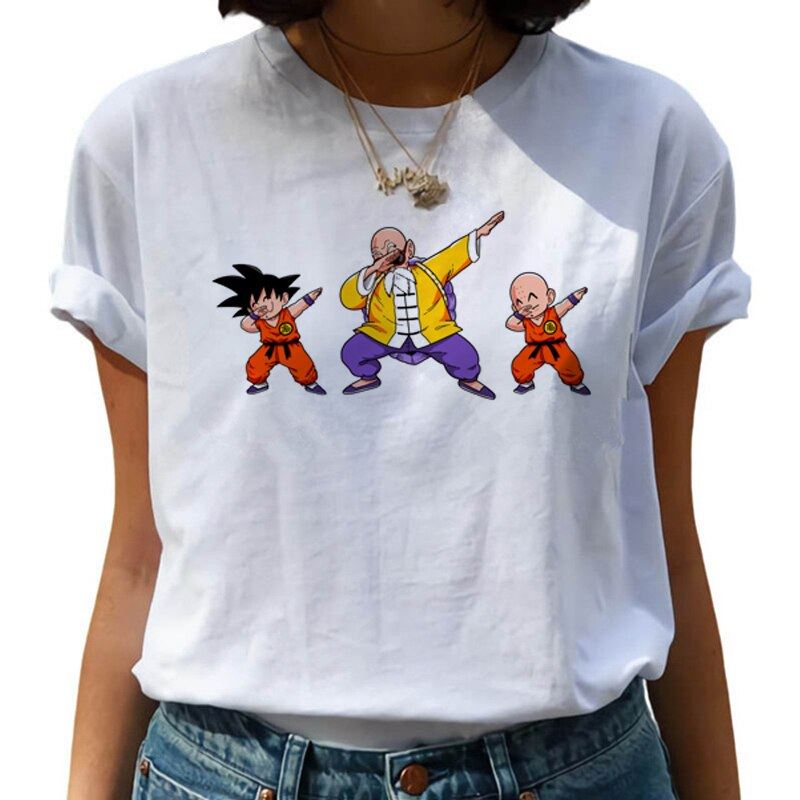 Dragon Ball Z Harajuku Funny T Shirt Women Kawaii Son Goku Anime T-shirt Super S