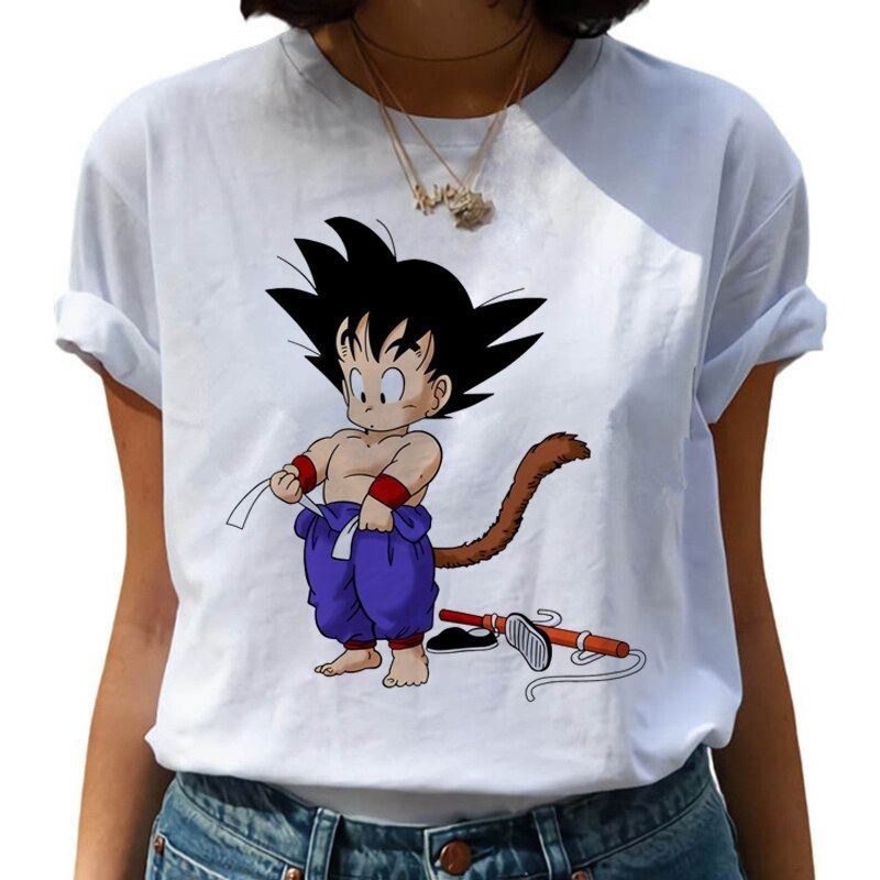 Dragon Ball Z Harajuku Funny T Shirt Women Kawaii Son Goku Anime T-shirt Super S