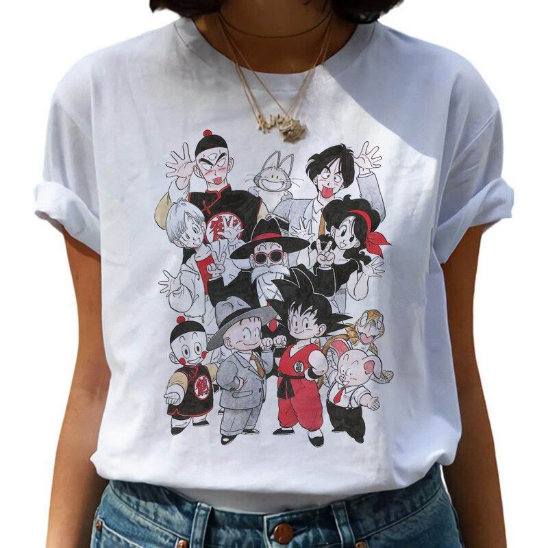 Dragon Ball Z Harajuku Funny T Shirt Women Kawaii Son Goku Anime T-shirt Super S