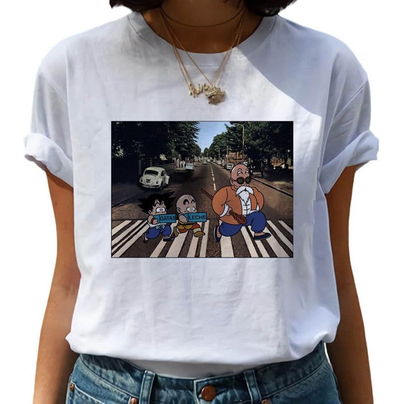 Dragon Ball Z Harajuku Funny T Shirt Women Kawaii Son Goku Anime T-shirt Super S