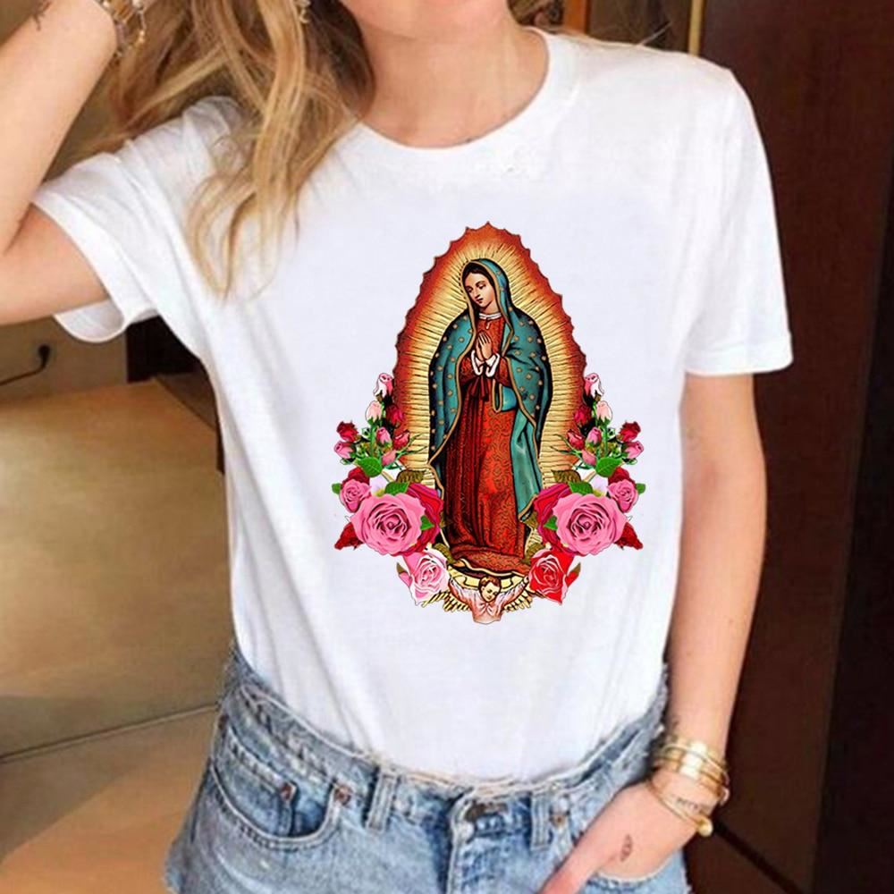 Shorts Sleeve Tops Virgin Mary Of Guadalupe Clothing Fashion Oversized T-Shirts