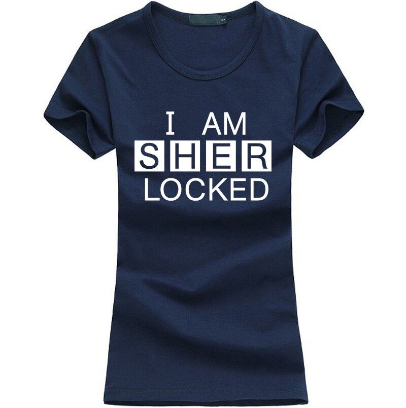 2020 I Am SHER Locked print women tshirt Sherlock Holmes funny cotton casual top