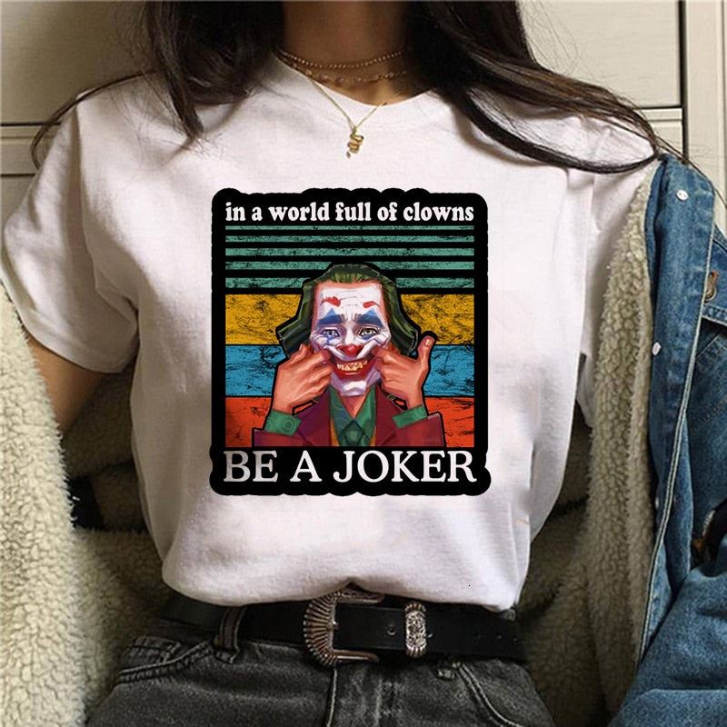 2019 Joker T shirt White Men/women/kid T Shirt Summer Casual Harajuku Aesthetics