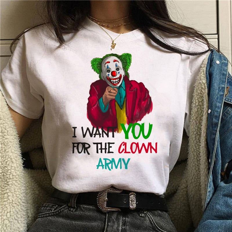 2019 Joker T shirt White Men/women/kid T Shirt Summer Casual Harajuku Aesthetics