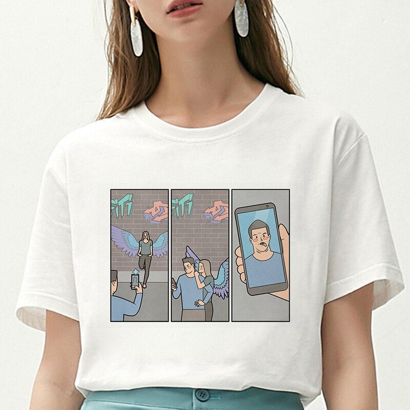 Women T Shirt My Depression My Brain My Anxiety Letter Printed Tshirt New Haraju