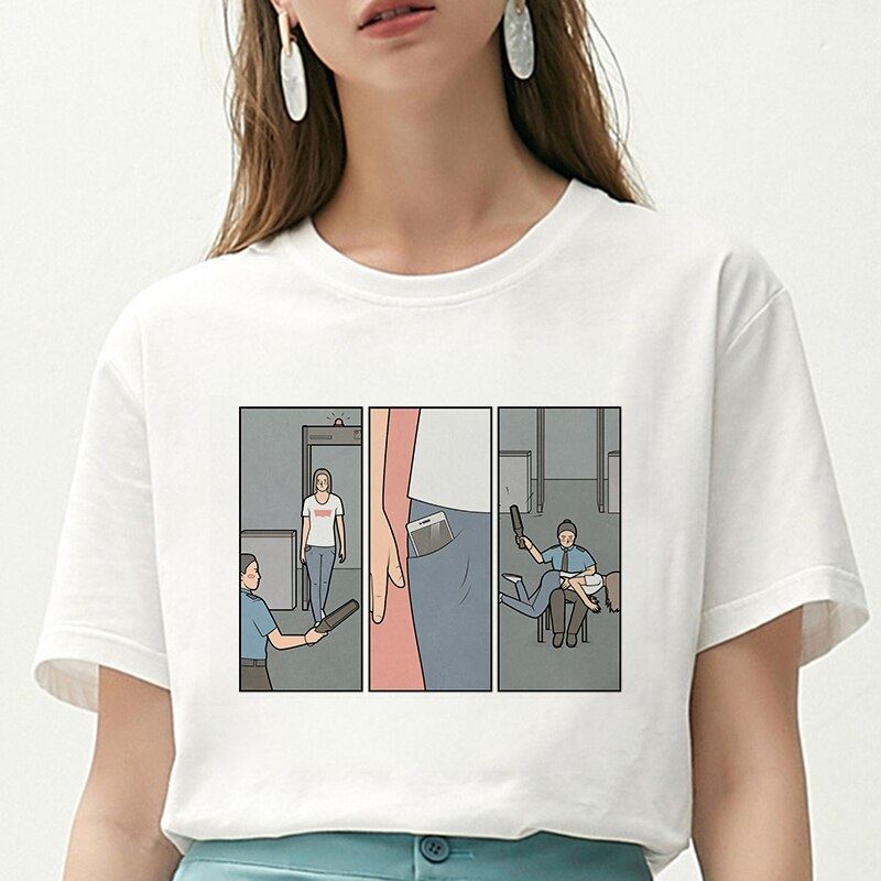 Women T Shirt My Depression My Brain My Anxiety Letter Printed Tshirt New Haraju