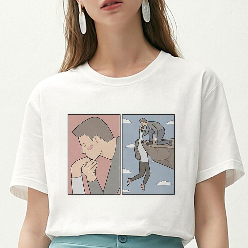 Women T Shirt My Depression My Brain My Anxiety Letter Printed Tshirt New Haraju