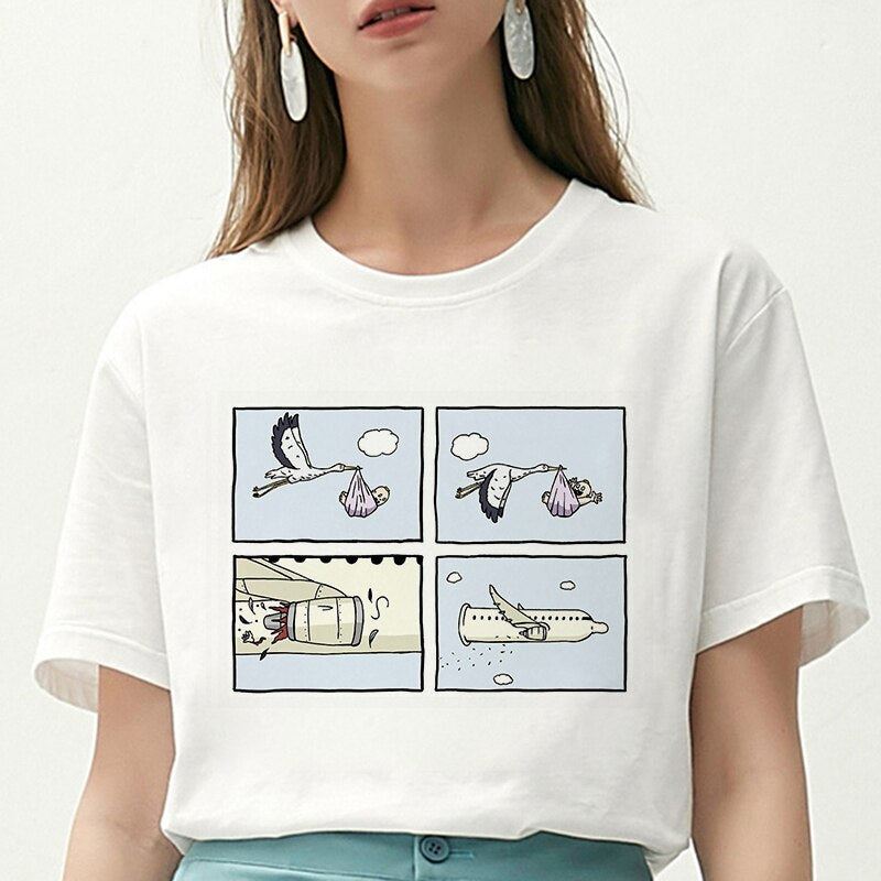 Women T Shirt My Depression My Brain My Anxiety Letter Printed Tshirt New Haraju