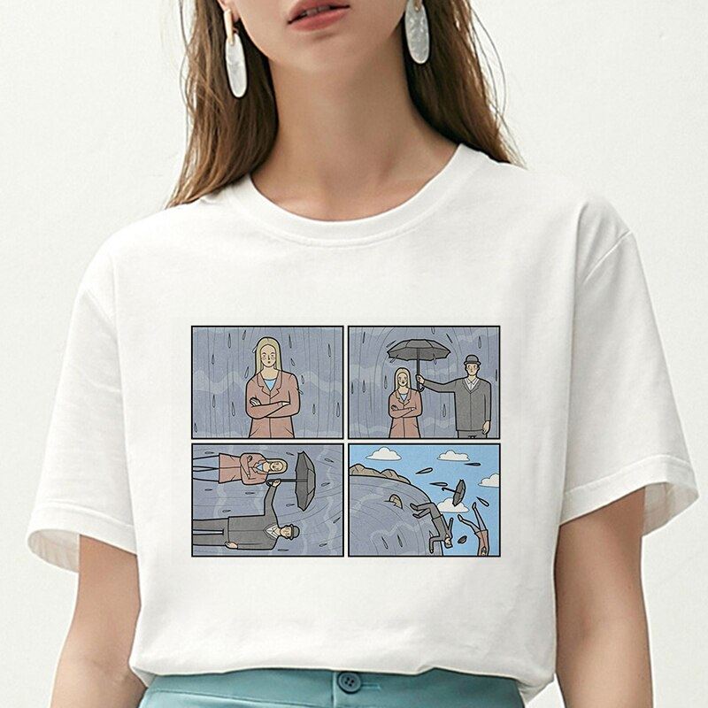 Women T Shirt My Depression My Brain My Anxiety Letter Printed Tshirt New Haraju