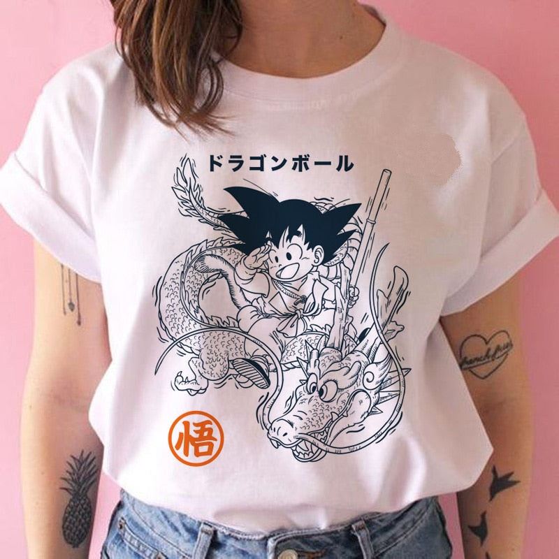 Cute Z super t shirt women Cute son goku DBZ vegeta hip hop tshirt funny cartoon