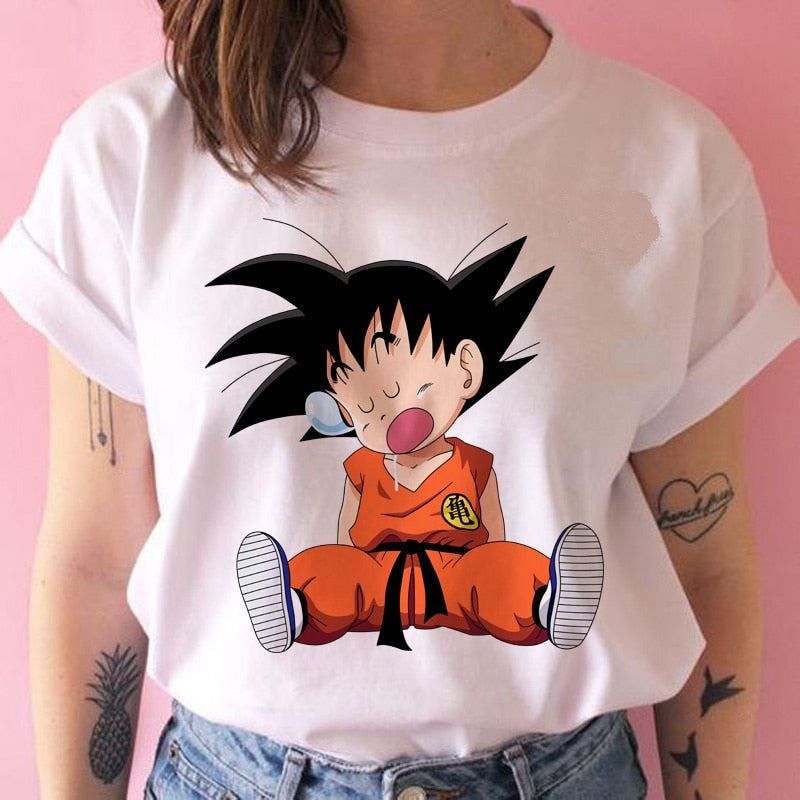 Cute Z super t shirt women Cute son goku DBZ vegeta hip hop tshirt funny cartoon