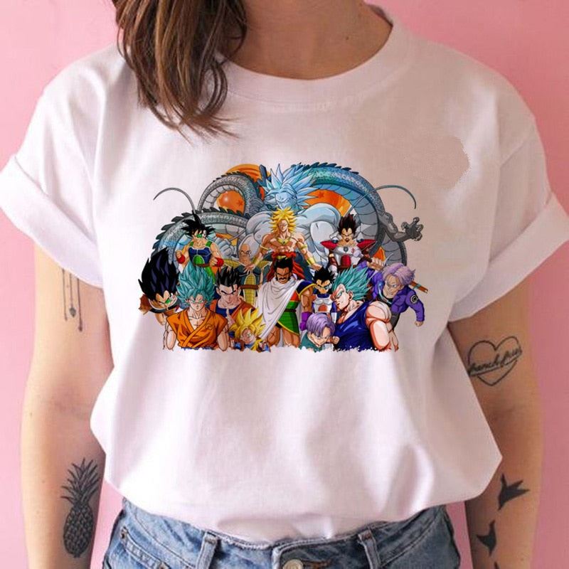 Cute Z super t shirt women Cute son goku DBZ vegeta hip hop tshirt funny cartoon
