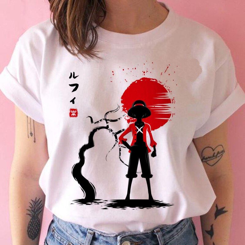 one piece t shirt women harajuku Anime 80s cartoon kawaii tshirt ulzzang summer