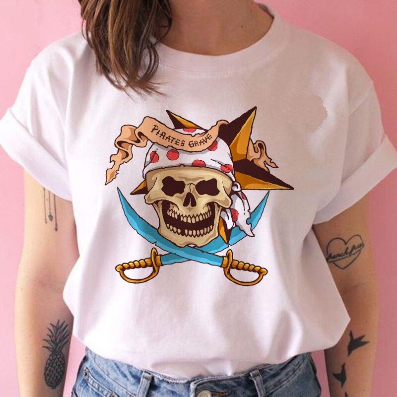 one piece t shirt women harajuku Anime 80s cartoon kawaii tshirt ulzzang summer