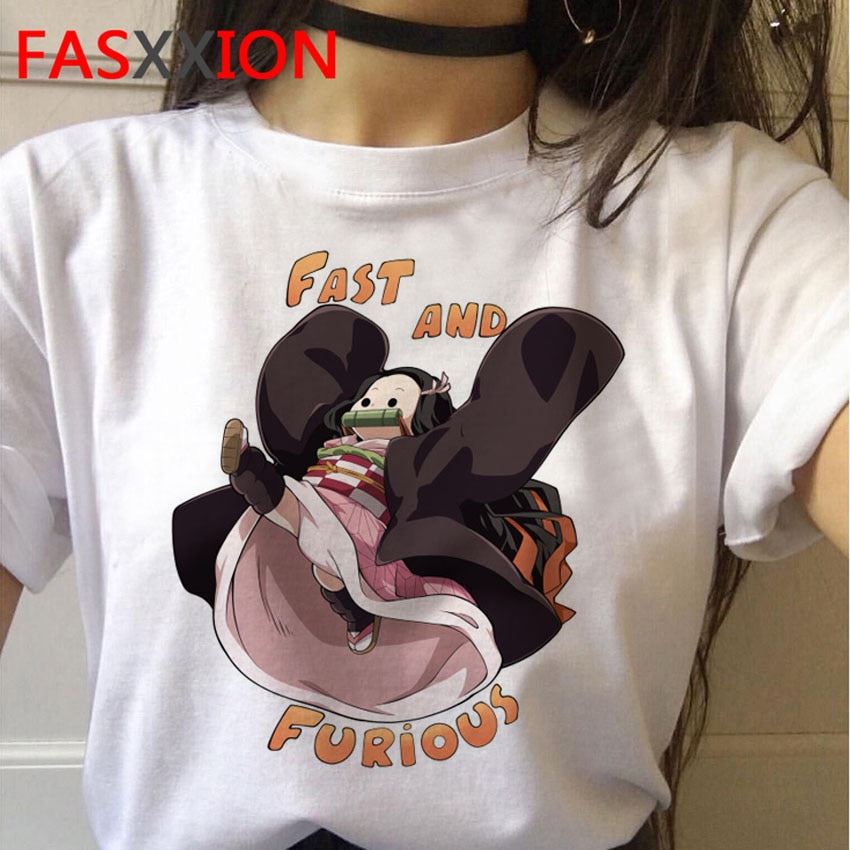 Demon Slayer T-Shirt Women Graphic Top Tees Kimetsu No Yaiba t shirt Japanese An