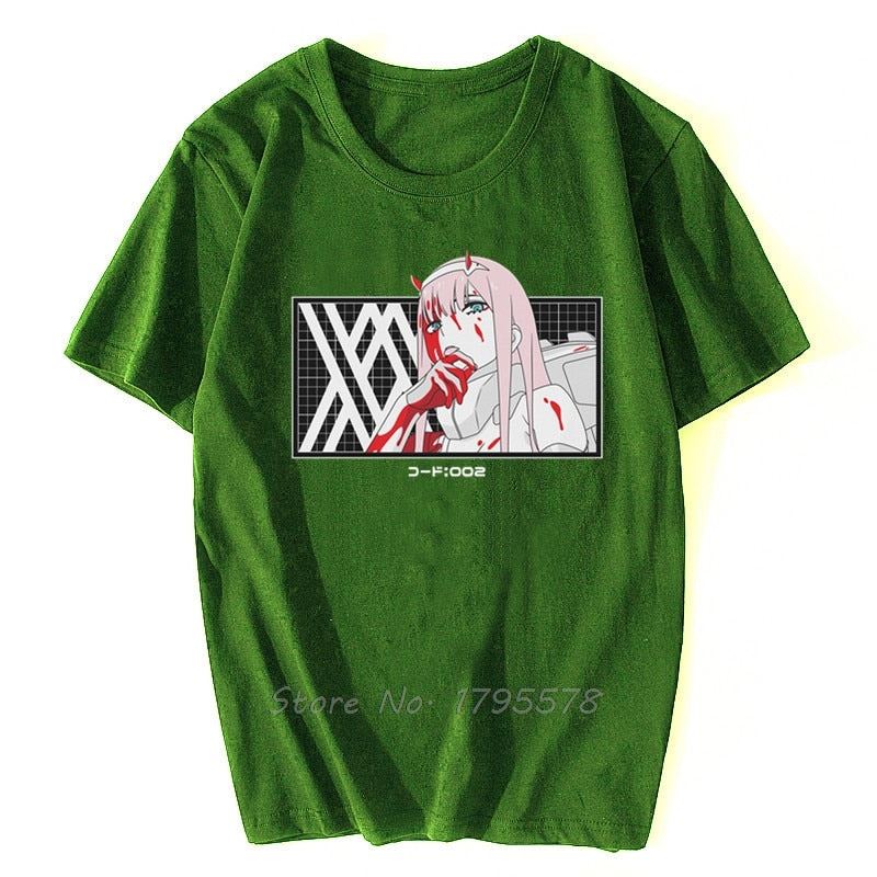 Bloody Zero Two From Darling In The Franxx T-Shirt Tees Clothing Short Sleeve Sh