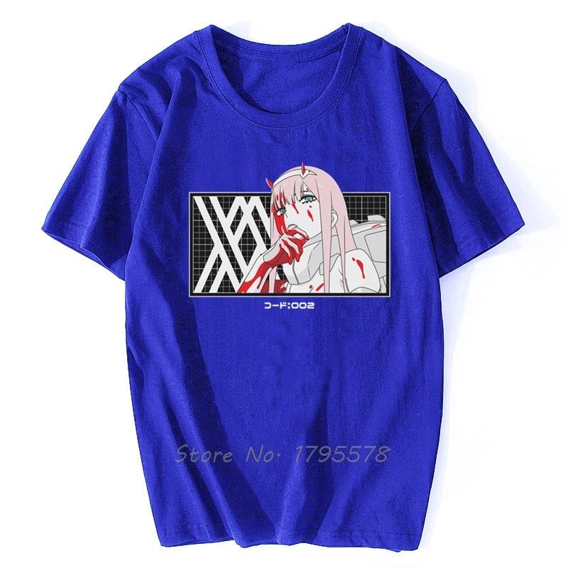 Bloody Zero Two From Darling In The Franxx T-Shirt Tees Clothing Short Sleeve Sh