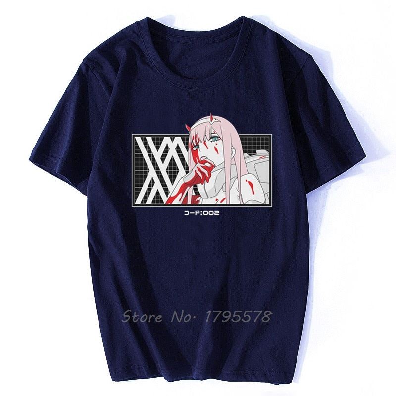 Bloody Zero Two From Darling In The Franxx T-Shirt Tees Clothing Short Sleeve Sh