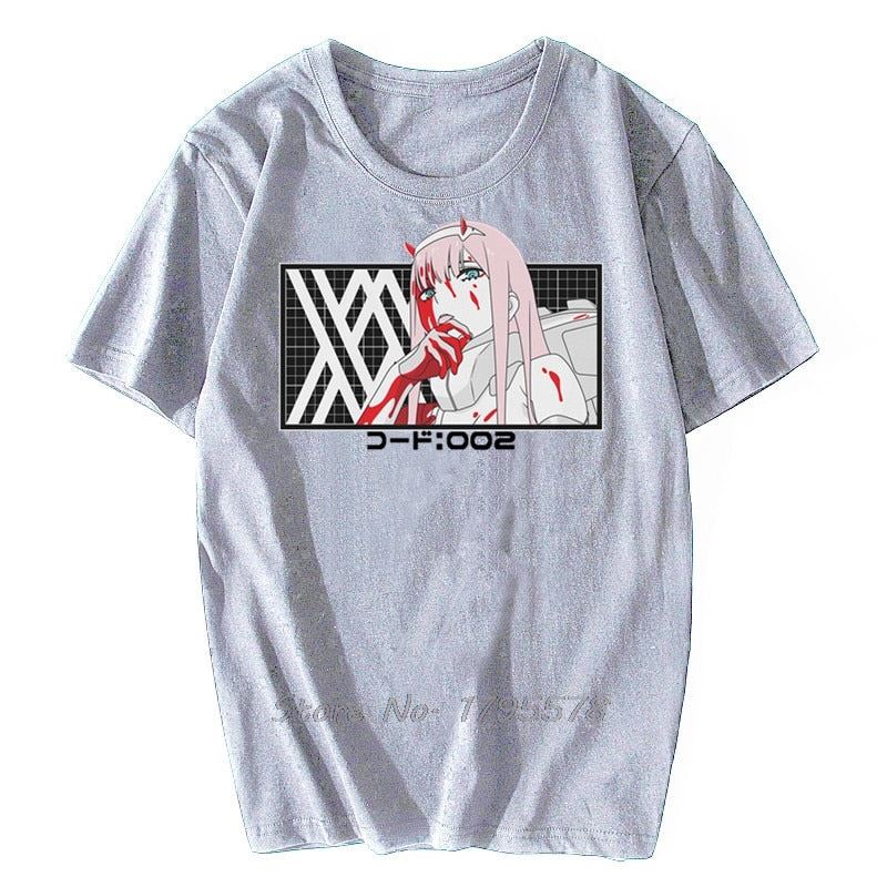 Bloody Zero Two From Darling In The Franxx T-Shirt Tees Clothing Short Sleeve Sh
