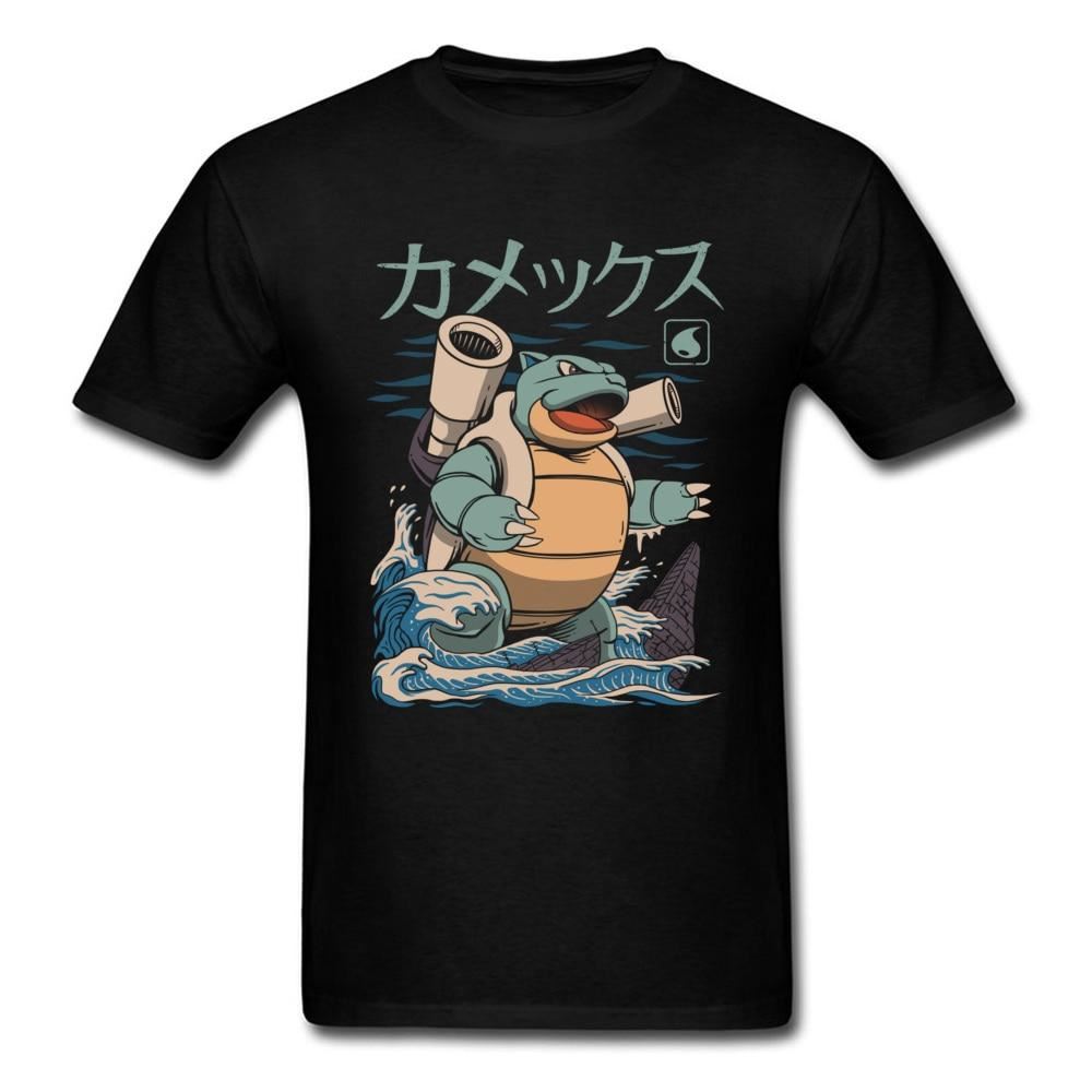 Water Kaiju Tops Print T-shirt Men Sweatshirts Black T Shirts Japan Style Clothe